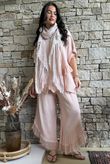 Rustic Nature Bubble Cotton Slant Frill Pant Washed Peachy Nude